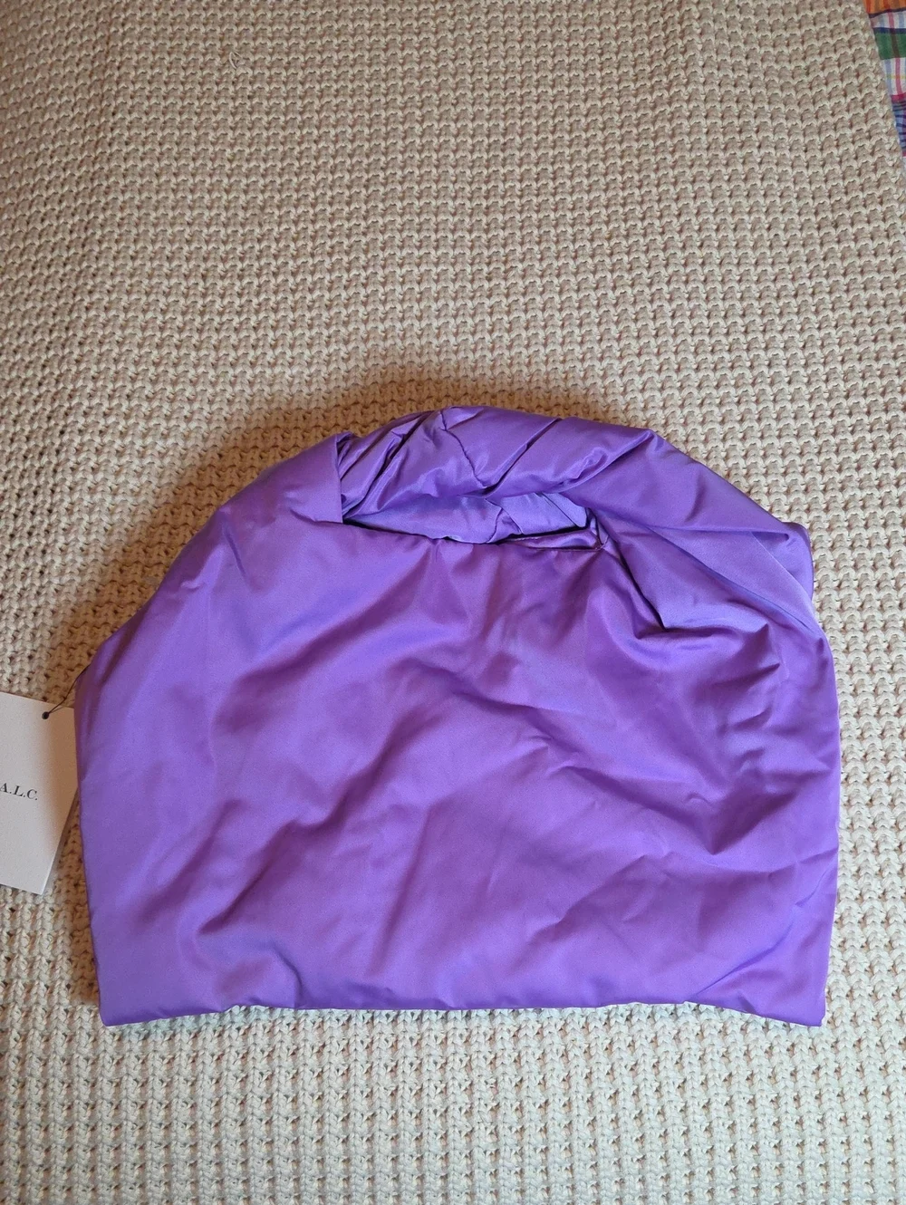 A.L.C. PALOMA TWISTED HANDLE SILKY SLOUCHY LILAC SATIN HOBO HAND BAG
